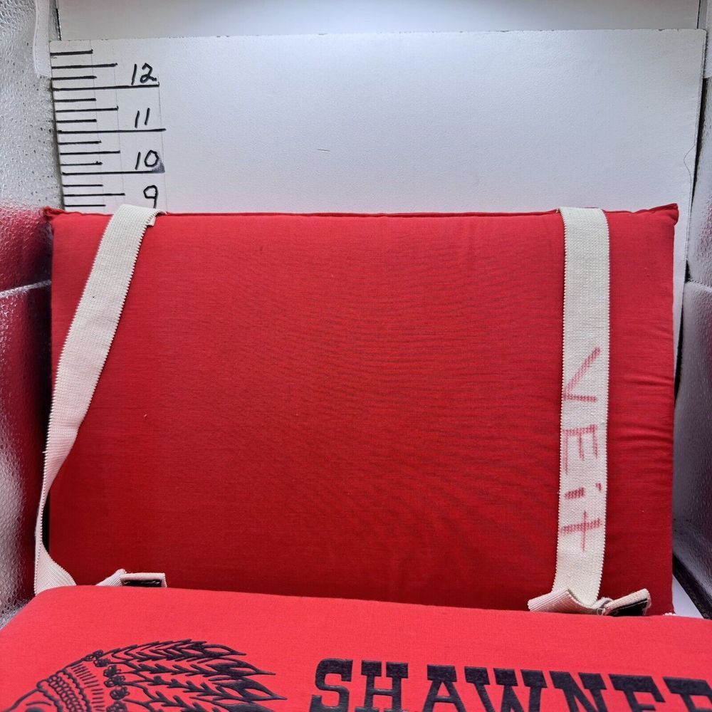Shawnee Indians Football 2 Vintage Seat Cushions Red With Chief Logo Plymouth PA - Picture 9 of 15